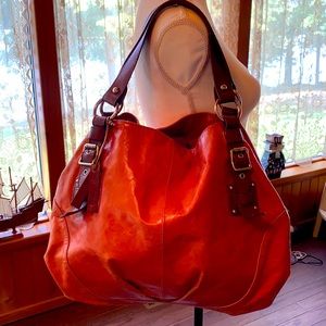 Tano rust colored leather hobo/satchel